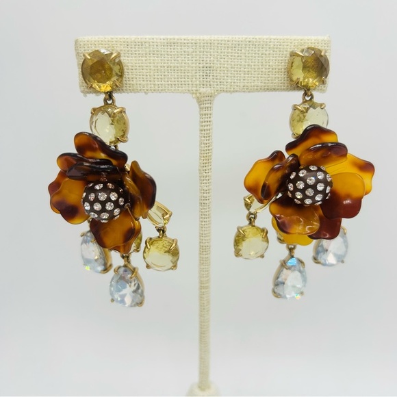 J. Crew Tortoise Flower Drop Earrings - Picture 2 of 3